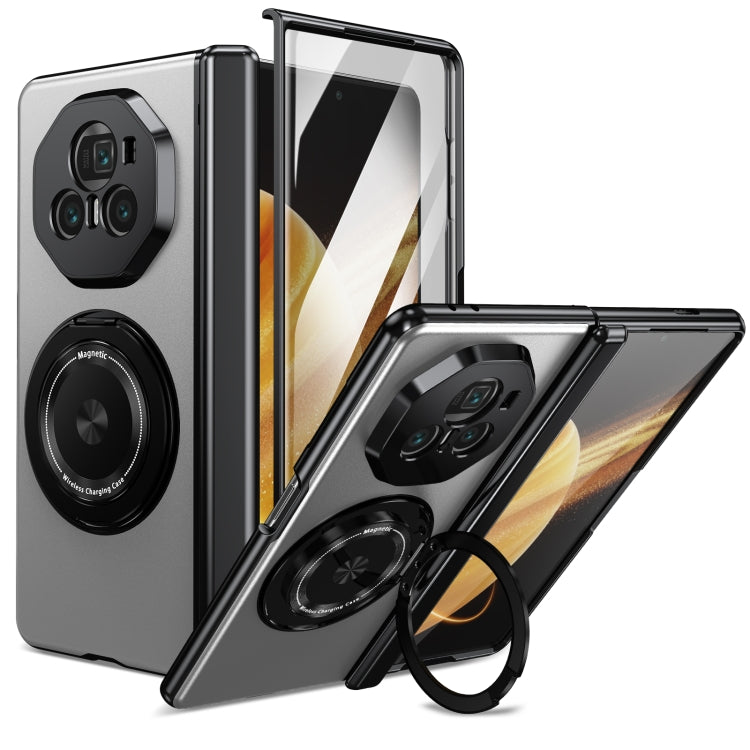 For Honor Magic V3 Gold Medal Rotating Folding Series Ring Holder Phone Case(Silver) - Honor Cases by PMC TechLife | Online Shopping South Africa | PMC TechLife | Buy Now Pay Later Mobicred