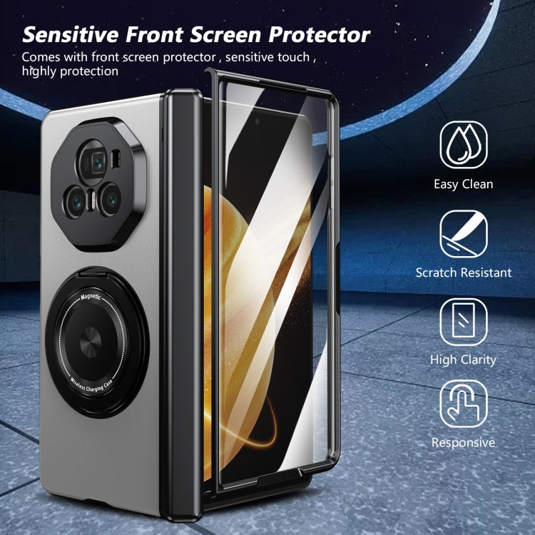 For Honor Magic V3 Gold Medal Rotating Folding Series Ring Holder Phone Case(Silver) - Honor Cases by PMC TechLife | Online Shopping South Africa | PMC TechLife | Buy Now Pay Later Mobicred