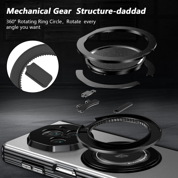 For Honor Magic V3 Gold Medal Rotating Folding Series Ring Holder Phone Case(Silver) - Honor Cases by PMC TechLife | Online Shopping South Africa | PMC TechLife | Buy Now Pay Later Mobicred