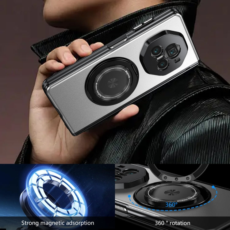 For Honor Magic V3 Gold Medal Rotating Folding Series Ring Holder Phone Case(Silver) - Honor Cases by PMC TechLife | Online Shopping South Africa | PMC TechLife | Buy Now Pay Later Mobicred