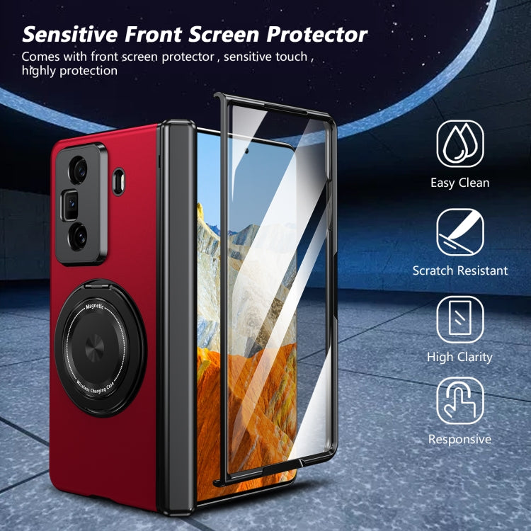 For Honor Magic Vs3 Gold Medal Rotating Folding Series Ring Holder Phone Case(Red) - Honor Cases by PMC TechLife | Online Shopping South Africa | PMC TechLife | Buy Now Pay Later Mobicred