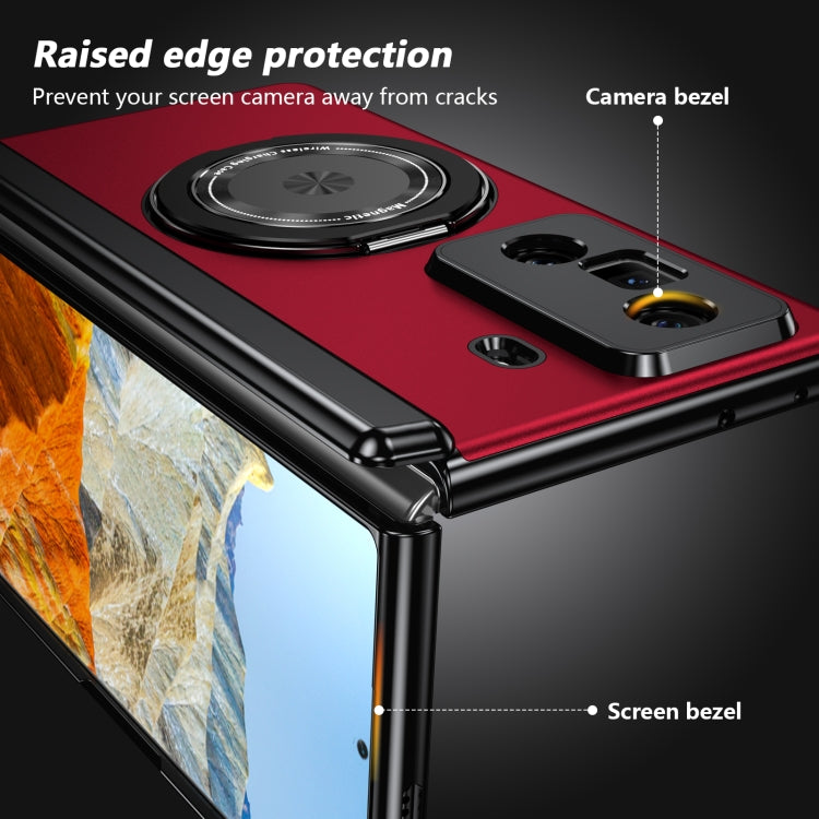 For Honor Magic Vs3 Gold Medal Rotating Folding Series Ring Holder Phone Case(Red) - Honor Cases by PMC TechLife | Online Shopping South Africa | PMC TechLife | Buy Now Pay Later Mobicred