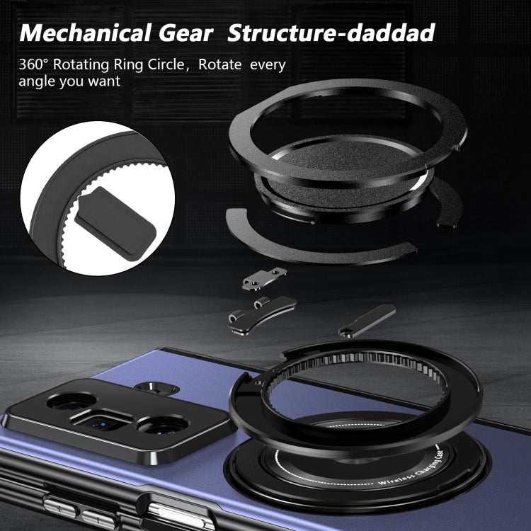 For Honor Magic Vs3 Gold Medal Rotating Folding Series Ring Holder Phone Case(Blue) - Honor Cases by PMC TechLife | Online Shopping South Africa | PMC TechLife | Buy Now Pay Later Mobicred