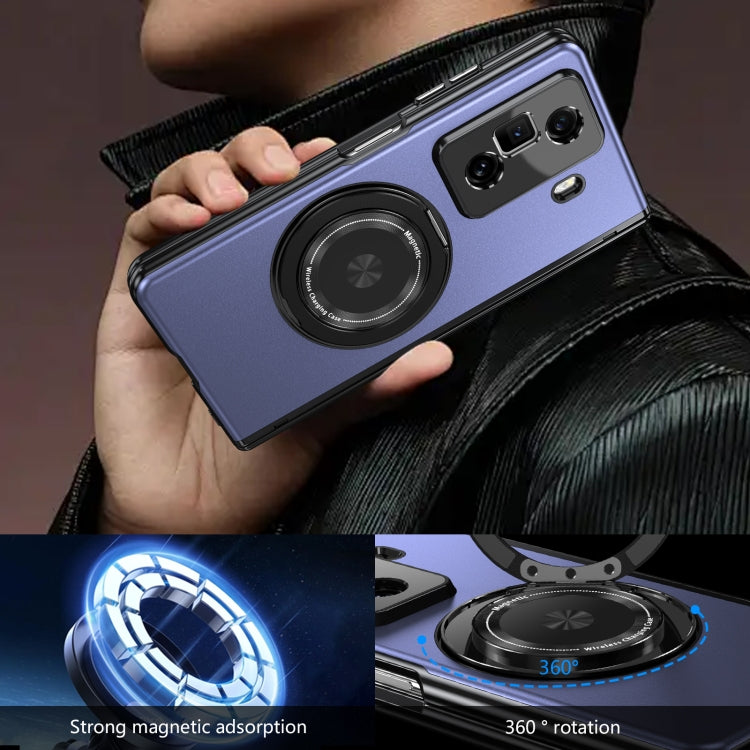 For Honor Magic Vs3 Gold Medal Rotating Folding Series Ring Holder Phone Case(Blue) - Honor Cases by PMC TechLife | Online Shopping South Africa | PMC TechLife | Buy Now Pay Later Mobicred