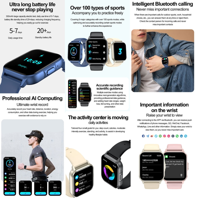 ZW36 1.83 inch BT Call Smart Watch, Blood oxygen / Blood Pressure / Heart Rate(Pink) - free shipping - PMC TechLife - Order now!