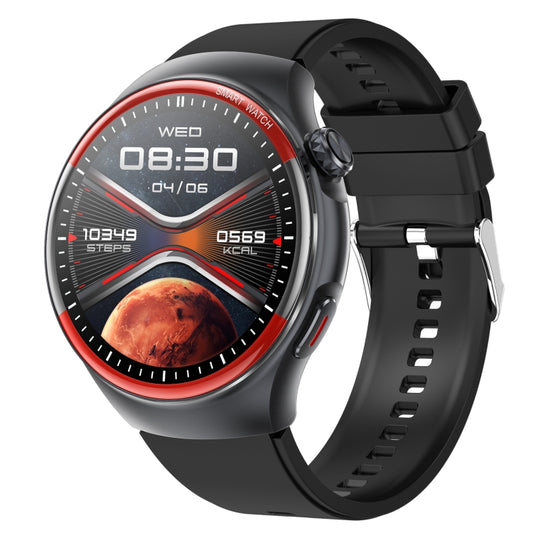 T82 1.43 inch Round Screen BT Call Smart Watch, Heart Rate / Blood Pressure / Blood Oxygen / Sleep / Blood Sugar / HRV / Metope / SOS, Strap:Silicone Black - Smart Wristbands by PMC Jewellery | Online Shopping South Africa | PMC Jewellery | Buy Now Pay Later Mobicred