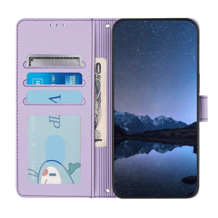 For Doogee N55 Plus Cat Rat Embossed Pattern RFID Leather Phone Case with Lanyard(Purple) - Doogee Cases by PMC TechLife | Online Shopping South Africa | PMC TechLife | Buy Now Pay Later Mobicred