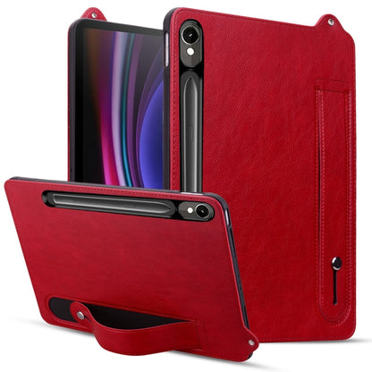 For Samsung Galaxy Tab S10 / S9 / S8 / S7 TPU Leather Back Tablet Case with Wristband(Red) - Tab S10 Cases by PMC Jewellery | Online Shopping South Africa | PMC Jewellery | Buy Now Pay Later Mobicred