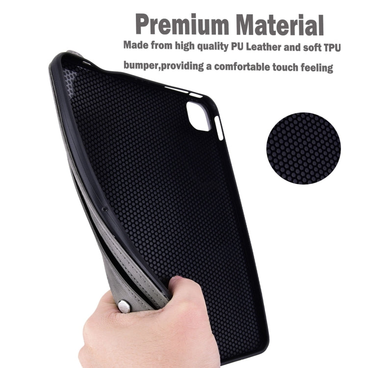 For Samsung Galaxy Tab S10 Ultra/ S11 Ultra TPU Leather Back Tablet Case with Wristband(Grey) - free shipping - PMC Jewellery - Order now!