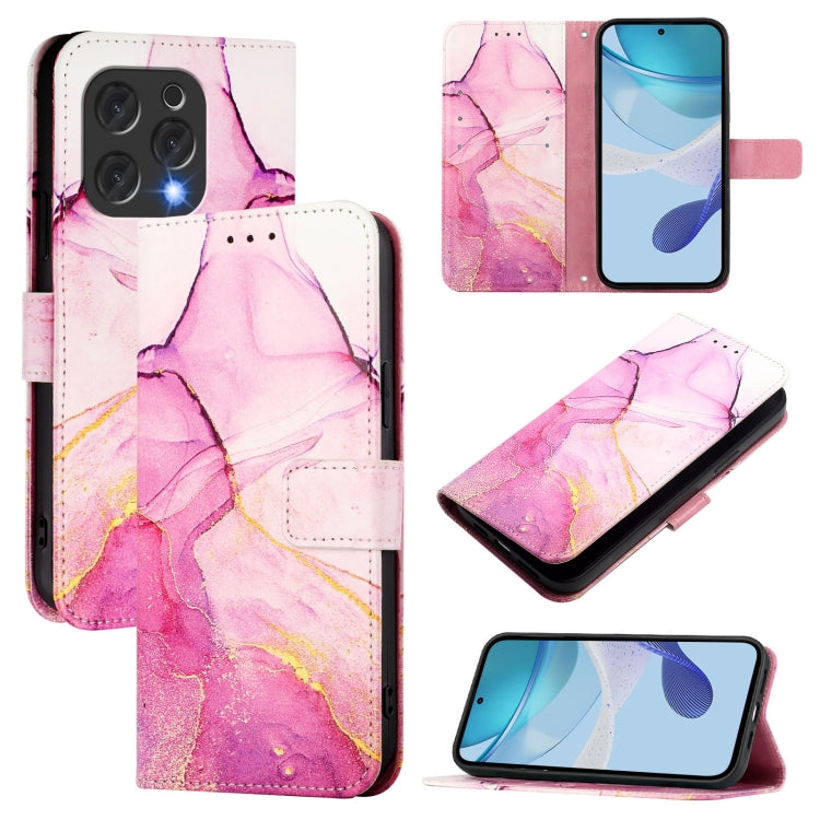 For Doogee N55 Plus PT003 Marble Pattern Flip Leather Phone Case(Pink Purple Gold) - More Brand by PMC TechLife | Online Shopping South Africa | PMC TechLife | Buy Now Pay Later Mobicred