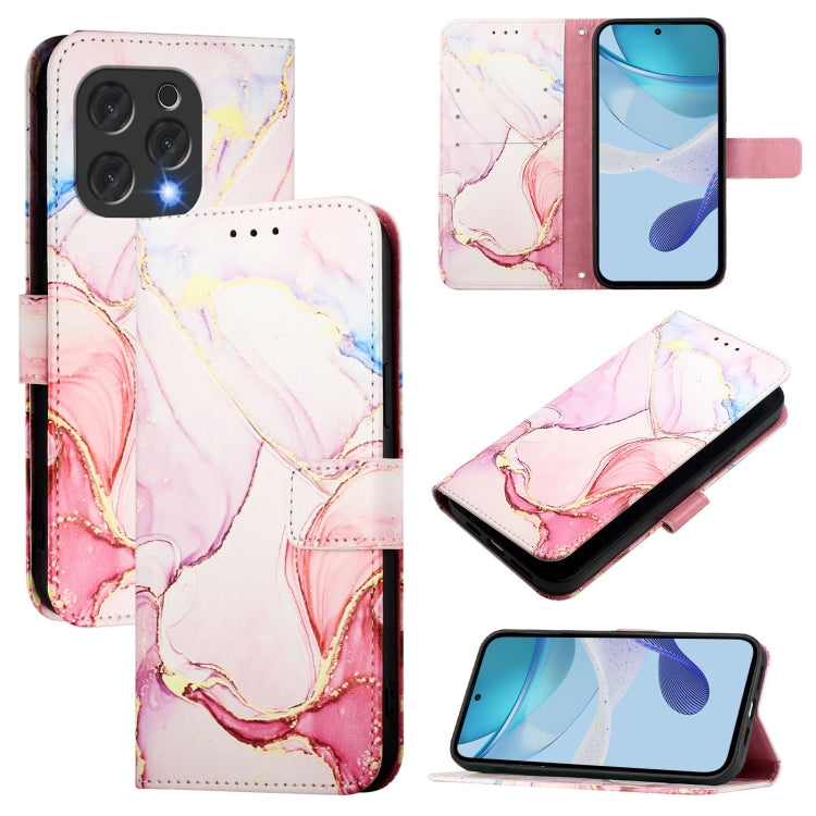 For Doogee N55 Plus PT003 Marble Pattern Flip Leather Phone Case(Rose Gold) - More Brand by PMC TechLife | Online Shopping South Africa | PMC TechLife | Buy Now Pay Later Mobicred