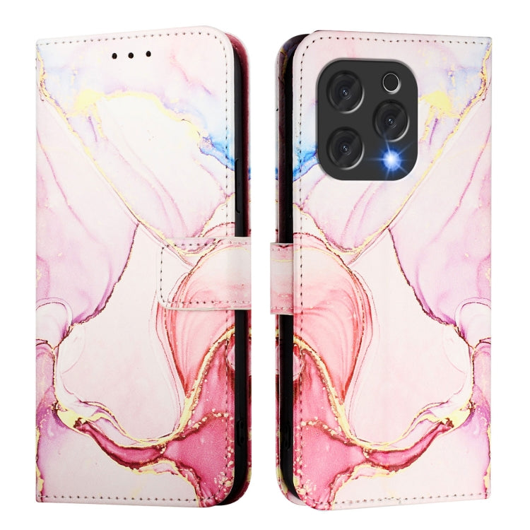 For Doogee N55 Plus PT003 Marble Pattern Flip Leather Phone Case(Rose Gold) - More Brand by PMC TechLife | Online Shopping South Africa | PMC TechLife | Buy Now Pay Later Mobicred