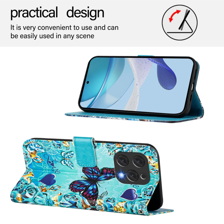 For Doogee N55 Plus Colored Drawing Pattern Plain Weave Leather Phone Case(Love Butterfly) - More Brand by PMC TechLife | Online Shopping South Africa | PMC TechLife | Buy Now Pay Later Mobicred