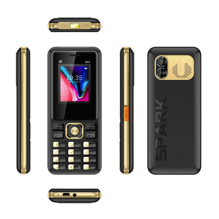 D63 Elder Keypad Phone, 1.77 inch, 3600mAh, SOS, FM, Dual SIM, GSM, Plug:EU Plug(Black) - Others by PMC Jewellery | Online Shopping South Africa | PMC Jewellery | Buy Now Pay Later Mobicred