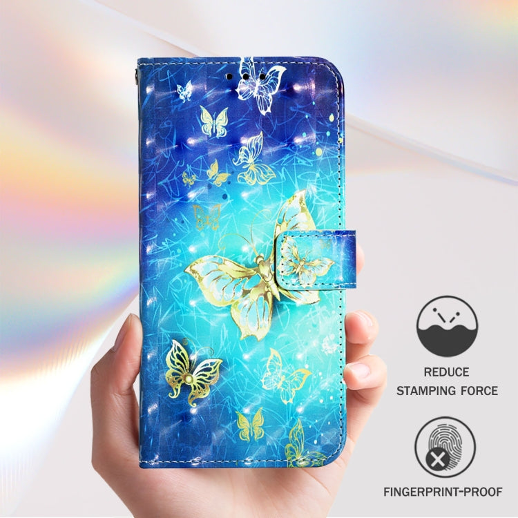For Doogee N55 Plus 3D Painting Horizontal Flip Leather Phone Case(Golden Butterfly) - More Brand by PMC TechLife | Online Shopping South Africa | PMC TechLife | Buy Now Pay Later Mobicred
