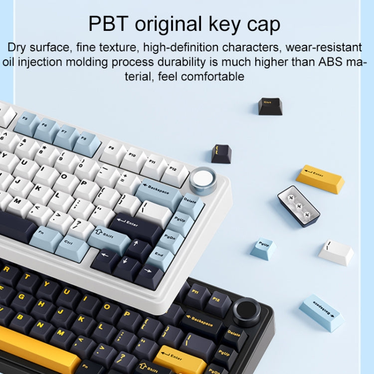 AULA F75 80 Keys Wired/2.4G/Bluetooth Three Model Customized RGB Mechanical Keyboard(White Blue Purple) - free shipping - PMC TechLife - Order now!