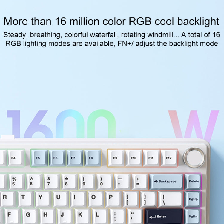 AULA F75 80 Keys Wired/2.4G/Bluetooth Three Model Customized RGB Mechanical Keyboard(Gradient Grey) - Wireless Keyboard by AULA | Online Shopping South Africa | PMC TechLife | Buy Now Pay Later Mobicred
