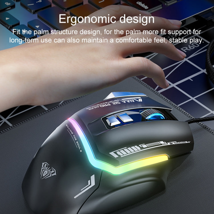 AULA S12 Pro 12800DPI Wired RGB Gaming Mouse(Black) - Wired Mice by AULA | Online Shopping South Africa | PMC TechLife | Buy Now Pay Later Mobicred