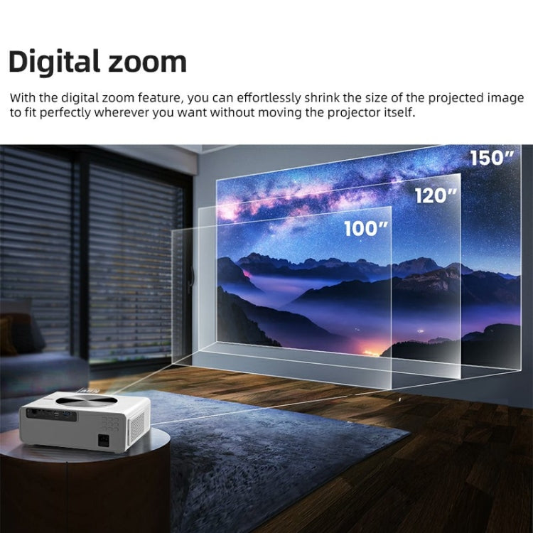 AUN AKEY7 MAX 1920x1080P HD Android LCD Projector UK Plug(White) - LED Projector by AUN | Online Shopping South Africa | PMc TechLife | Buy Now Pay Later Mobicred