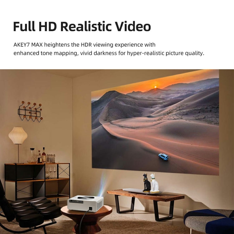 AUN AKEY7 MAX 1920x1080P HD Android LCD Projector UK Plug(White) - LED Projector by AUN | Online Shopping South Africa | PMc TechLife | Buy Now Pay Later Mobicred