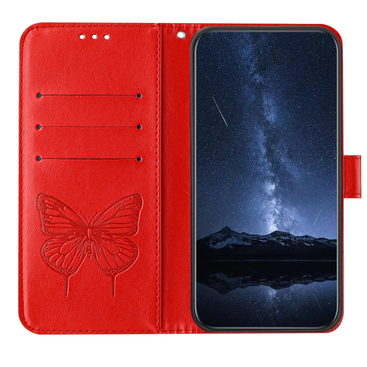 For Doogee N55 Plus Embossed Butterfly Leather Phone Case(Red) - Doogee Cases by PMC TechLife | Online Shopping South Africa | PMC TechLife | Buy Now Pay Later Mobicred