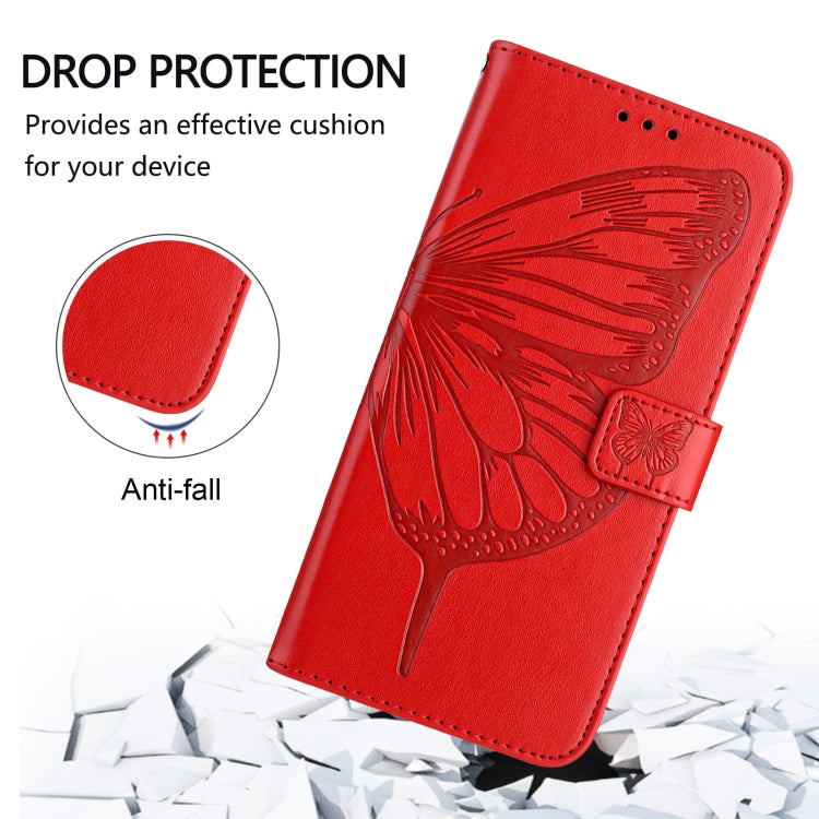 For Doogee N55 Plus Embossed Butterfly Leather Phone Case(Red) - Doogee Cases by PMC TechLife | Online Shopping South Africa | PMC TechLife | Buy Now Pay Later Mobicred