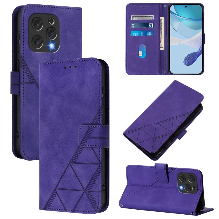 For Doogee N55 Plus Crossbody 3D Embossed Flip Leather Phone Case(Purple) - Doogee Cases by PMC TechLife | Online Shopping South Africa | PMC TechLife | Buy Now Pay Later Mobicred