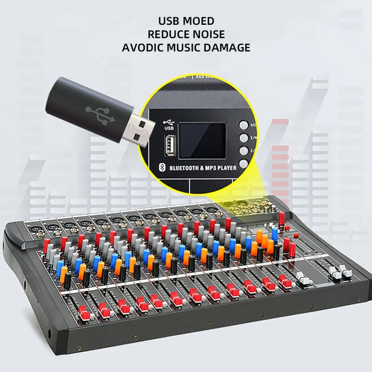 XTUGA CT120X 12-Channels Audio Mixer DJ Mixing Console with 48V Power Supply(UK Plug) - Live Sound Effects Processors by XTUGA | Online Shopping South Africa | PMC TechLife | Buy Now Pay Later Mobicred