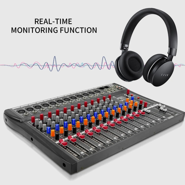 XTUGA CT120X 12-Channels Audio Mixer DJ Mixing Console with 48V Power Supply(UK Plug) - Live Sound Effects Processors by XTUGA | Online Shopping South Africa | PMC TechLife | Buy Now Pay Later Mobicred