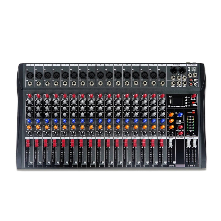 XTUGA CT160X 16-Channels Audio Mixer DJ Mixing Console with 48V Power Supply(US Plug) - Live Sound Effects Processors by XTUGA | Online Shopping South Africa | PMC TechLife | Buy Now Pay Later Mobicred