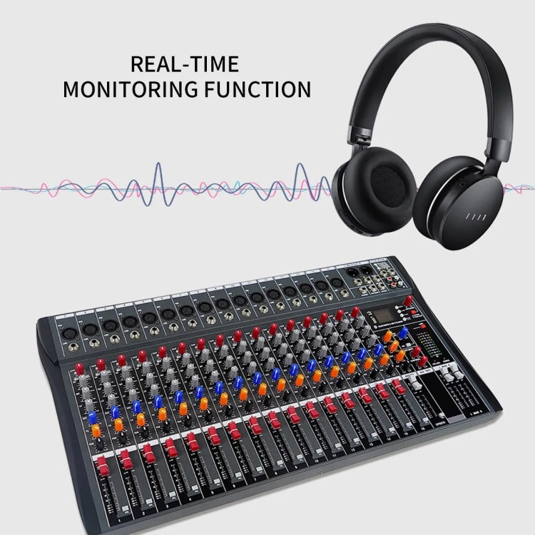 XTUGA CT160X 16-Channels Audio Mixer DJ Mixing Console with 48V Power Supply(US Plug) - Live Sound Effects Processors by XTUGA | Online Shopping South Africa | PMC TechLife | Buy Now Pay Later Mobicred