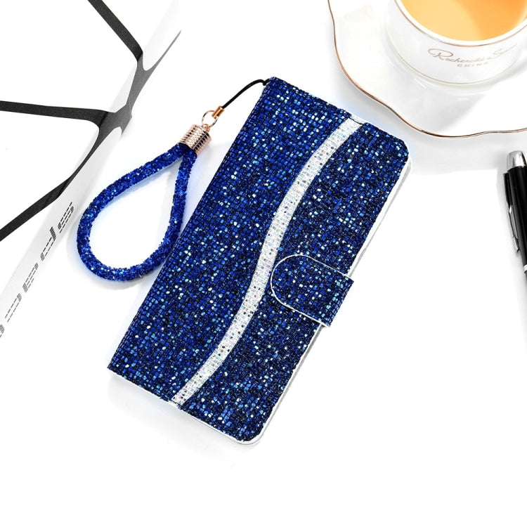 For Samsung Galaxy S25+ 5G Glitter Powder Filp Leather Phone Case(Blue) - Galaxy S25+ 5G Cases by PMC Jewellery | Online Shopping South Africa | PMC Jewellery | Buy Now Pay Later Mobicred