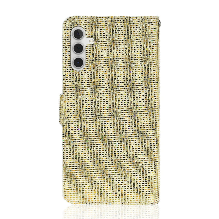 For Samsung Galaxy S25 5G Glitter Powder Filp Leather Phone Case(Gold) - Galaxy S25 5G Cases by PMC Jewellery | Online Shopping South Africa | PMC Jewellery | Buy Now Pay Later Mobicred