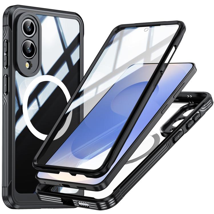 For Samsung Galaxy S25 Edge 5G RedPepper Tempered Glass MagSafe Phone Case(Black) - Galaxy S25 Edge 5G Cases by RedPepper | Online Shopping South Africa | PMc TechLife | Buy Now Pay Later Mobicred