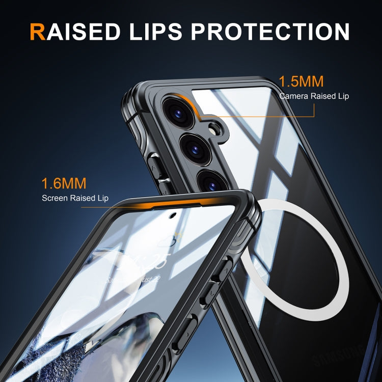 For Samsung Galaxy S25+ 5G Tempered Glass MagSafe Phone Case(Sky Blue) - Galaxy S25+ 5G Cases by PMC Jewellery | Online Shopping South Africa | PMC Jewellery | Buy Now Pay Later Mobicred