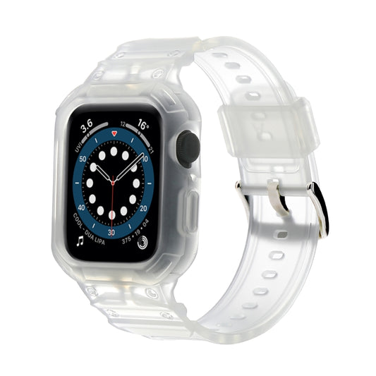 For Apple Watch Series 10 46mm Armor TPU Case Integrated Watch Band(Frosted Clear) - Watch Cases by PMC Jewellery | Online Shopping South Africa | PMC Jewellery | Buy Now Pay Later Mobicred