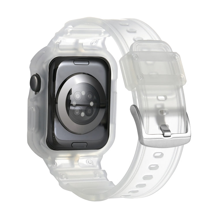 For Apple Watch Series 10 46mm Armor TPU Case Integrated Watch Band(Frosted Clear) - Watch Cases by PMC Jewellery | Online Shopping South Africa | PMC Jewellery | Buy Now Pay Later Mobicred