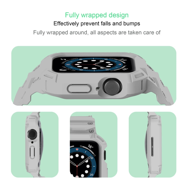 For Apple Watch Series 10 46mm Armor TPU Case Integrated Watch Band(Light Grey) - Watch Cases by PMC Jewellery | Online Shopping South Africa | PMC Jewellery | Buy Now Pay Later Mobicred