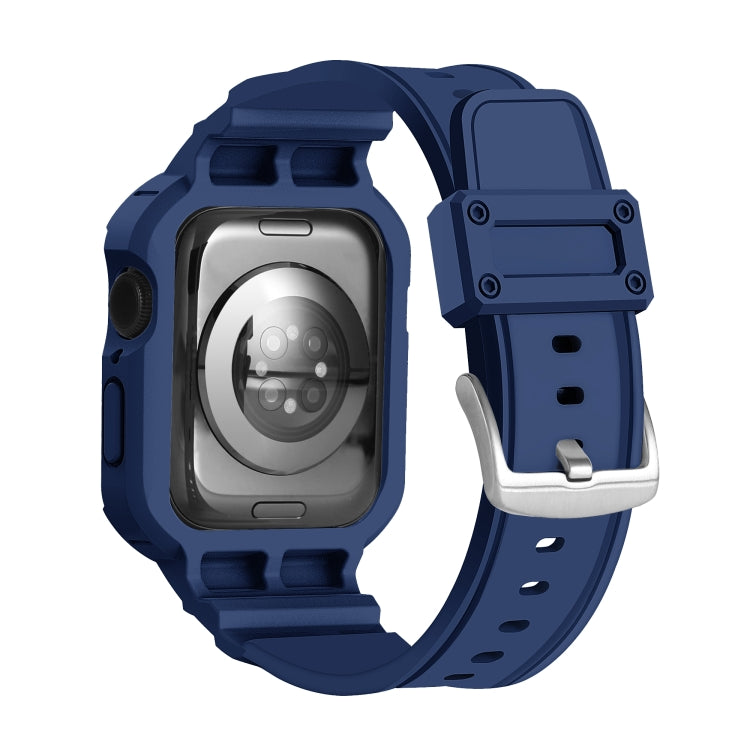 For Apple Watch Series 10 46mm Armor TPU Case Integrated Watch Band(Midnight Blue) - Watch Cases by PMC Jewellery | Online Shopping South Africa | PMC Jewellery | Buy Now Pay Later Mobicred