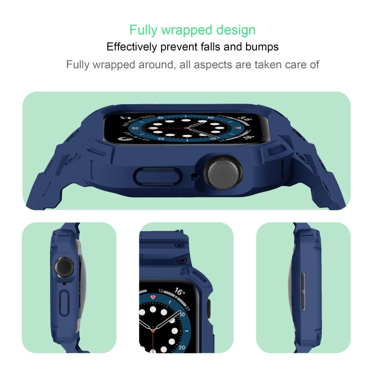 For Apple Watch Series 10 46mm Armor TPU Case Integrated Watch Band(Midnight Blue) - Watch Cases by PMC Jewellery | Online Shopping South Africa | PMC Jewellery | Buy Now Pay Later Mobicred