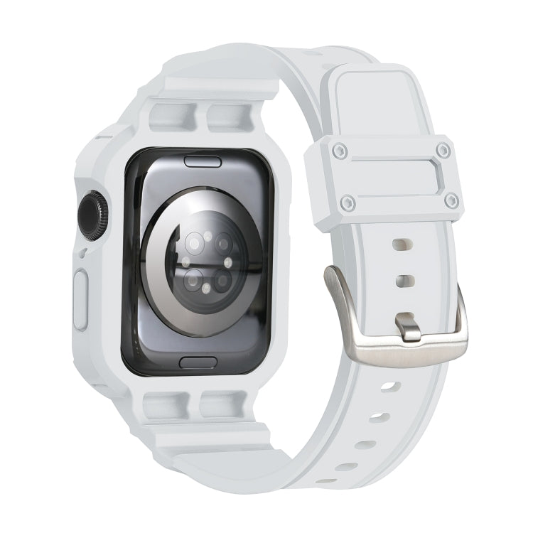 For Apple Watch Series 10 42mm Armor TPU Case Integrated Watch Band(White) - Watch Cases by PMC Jewellery | Online Shopping South Africa | PMC Jewellery | Buy Now Pay Later Mobicred