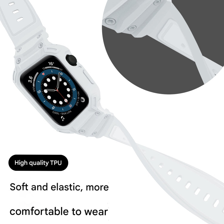 For Apple Watch Series 10 42mm Armor TPU Case Integrated Watch Band(White) - Watch Cases by PMC Jewellery | Online Shopping South Africa | PMC Jewellery | Buy Now Pay Later Mobicred
