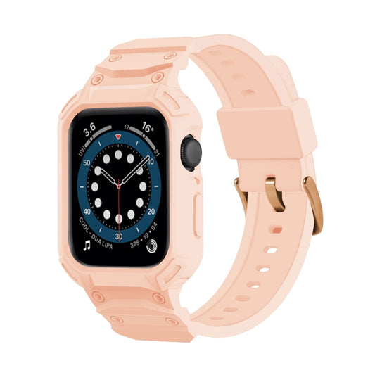 For Apple Watch Series 10 42mm Armor TPU Case Integrated Watch Band(Pink) - Watch Cases by PMC Jewellery | Online Shopping South Africa | PMC Jewellery | Buy Now Pay Later Mobicred