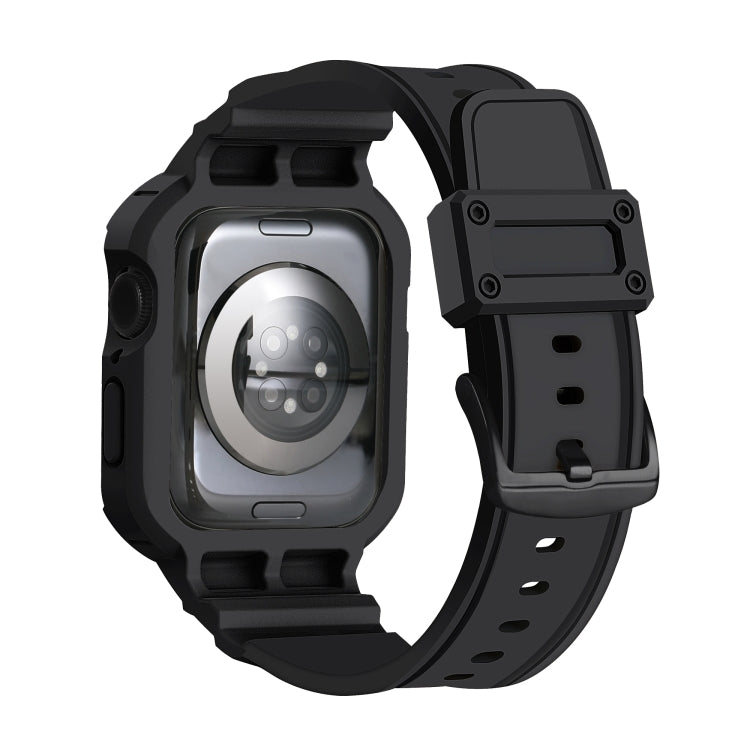 For Apple Watch Series 10 42mm Armor TPU Case Integrated Watch Band(Black) - Watch Cases by PMC Jewellery | Online Shopping South Africa | PMC Jewellery | Buy Now Pay Later Mobicred