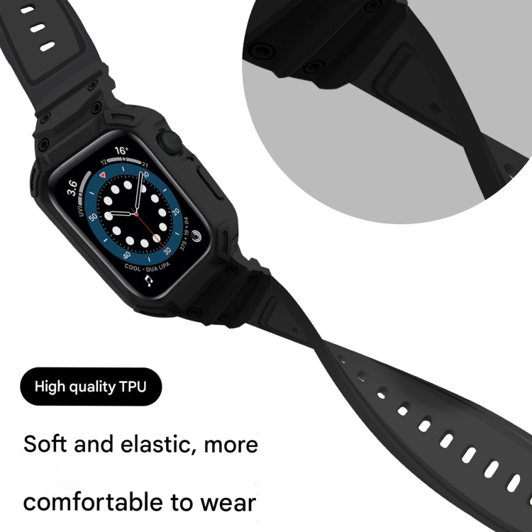 For Apple Watch Series 10 42mm Armor TPU Case Integrated Watch Band(Black) - Watch Cases by PMC Jewellery | Online Shopping South Africa | PMC Jewellery | Buy Now Pay Later Mobicred