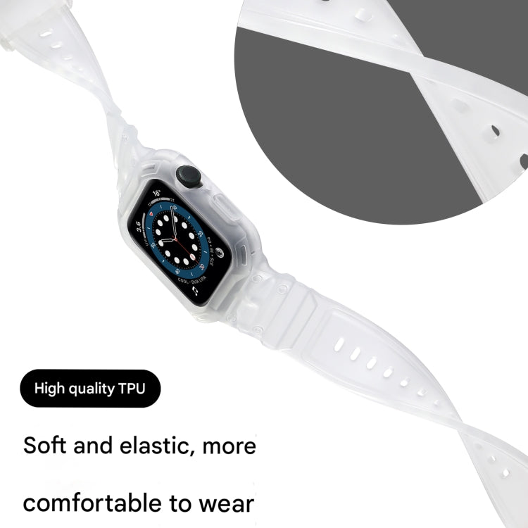 For Apple Watch Series 10 42mm Armor TPU Case Integrated Watch Band(Frosted Clear) - free shipping - PMC Jewellery - Order now!