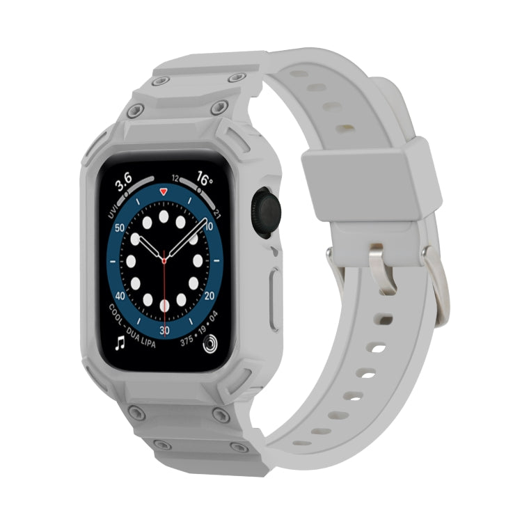 For Apple Watch Series 10 42mm Armor TPU Case Integrated Watch Band(Light Grey) - Watch Cases by PMC Jewellery | Online Shopping South Africa | PMC Jewellery | Buy Now Pay Later Mobicred