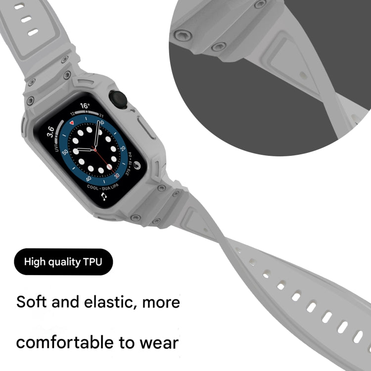 For Apple Watch Series 10 42mm Armor TPU Case Integrated Watch Band(Light Grey) - Watch Cases by PMC Jewellery | Online Shopping South Africa | PMC Jewellery | Buy Now Pay Later Mobicred