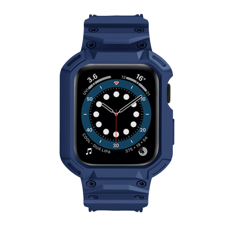 For Apple Watch Series 10 42mm Armor TPU Case Integrated Watch Band(Midnight Blue) - Watch Cases by PMC Jewellery | Online Shopping South Africa | PMC Jewellery | Buy Now Pay Later Mobicred