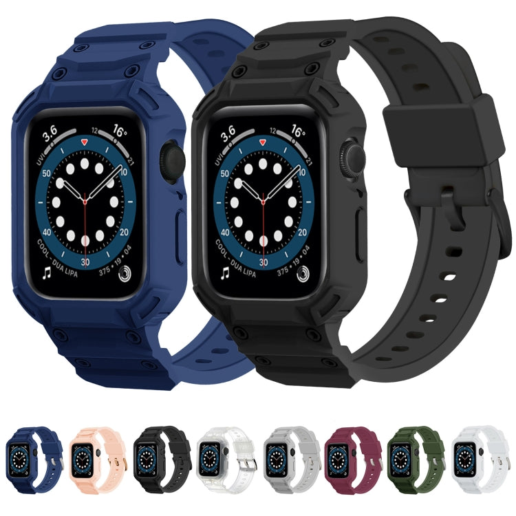 For Apple Watch Series 10 42mm Armor TPU Case Integrated Watch Band(Black) - Watch Cases by PMC Jewellery | Online Shopping South Africa | PMC Jewellery | Buy Now Pay Later Mobicred